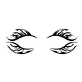 Tribal Flame Halloween Eye Tattoo