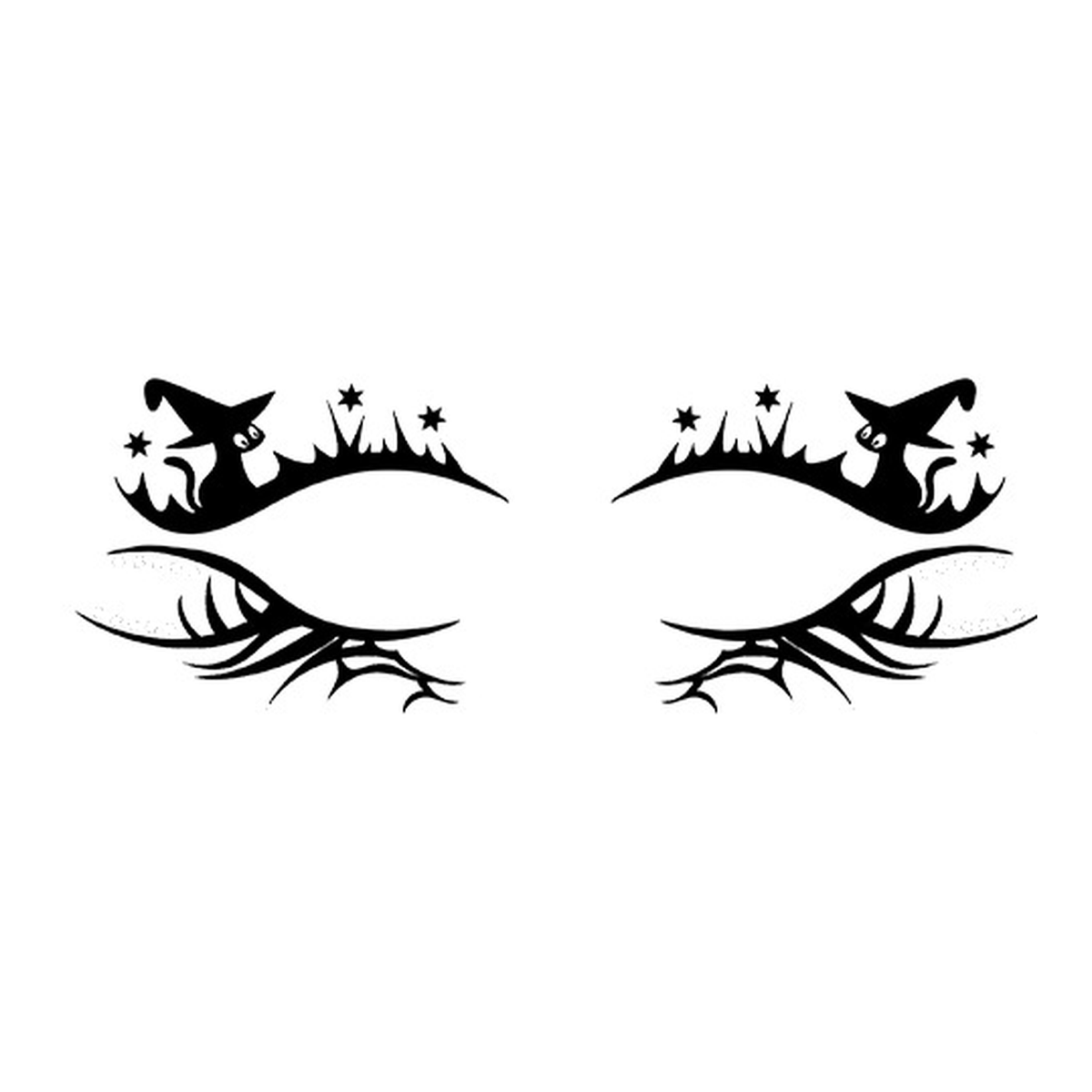 Witch Hat Black Cat Halloween Eye Tattoo