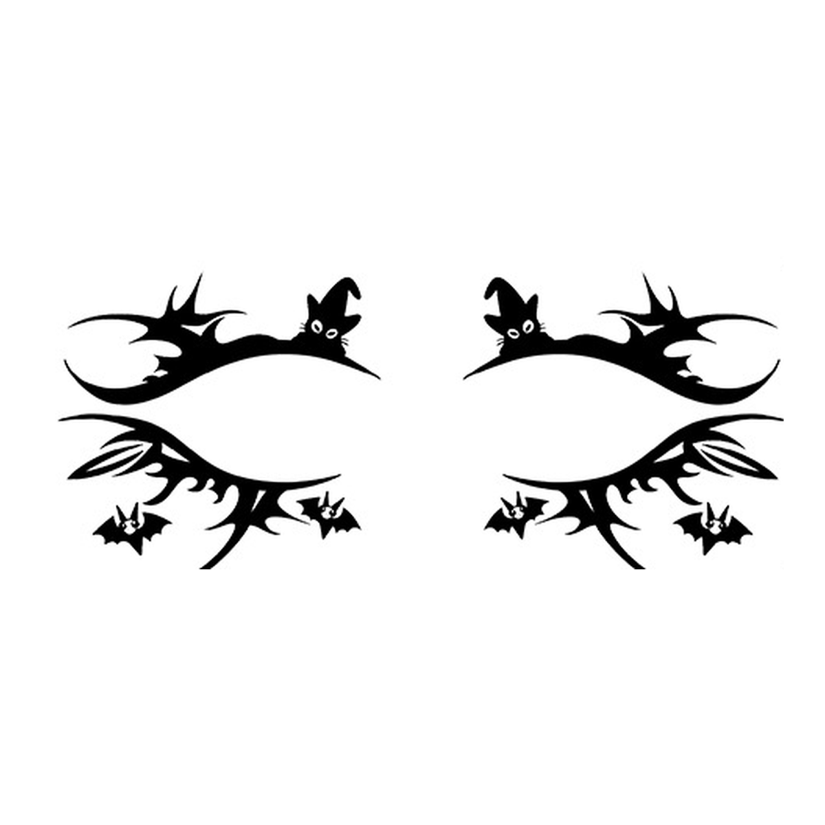 Witch Cat Bat Halloween Eye Tattoo