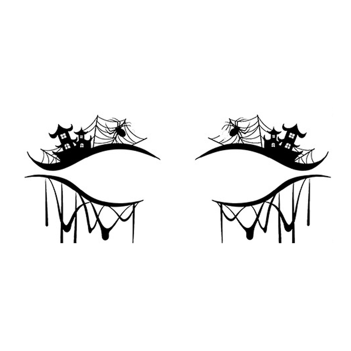 Haunted House Spider Web Halloween Eye Tattoo
