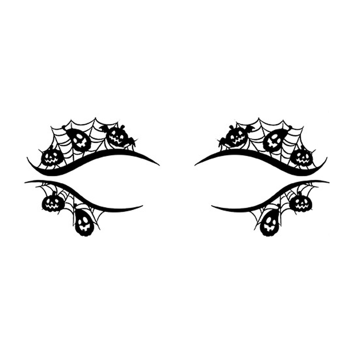 Pumpkin Spider Web Halloween Eye Tattoo