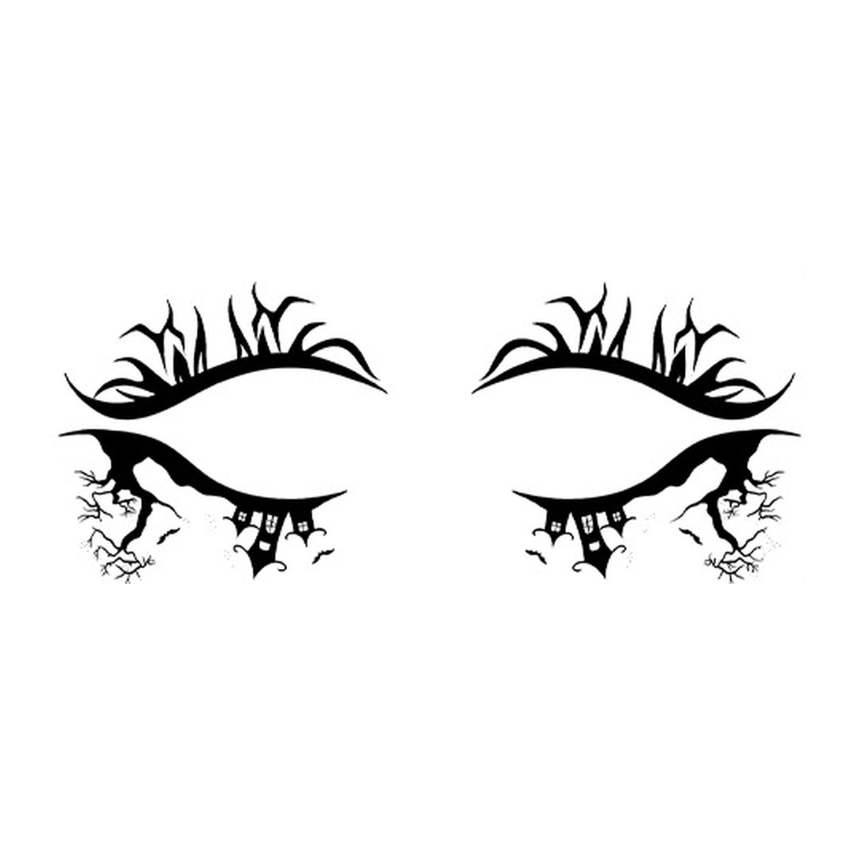 Cemetery Bat Halloween Eye Tattoo