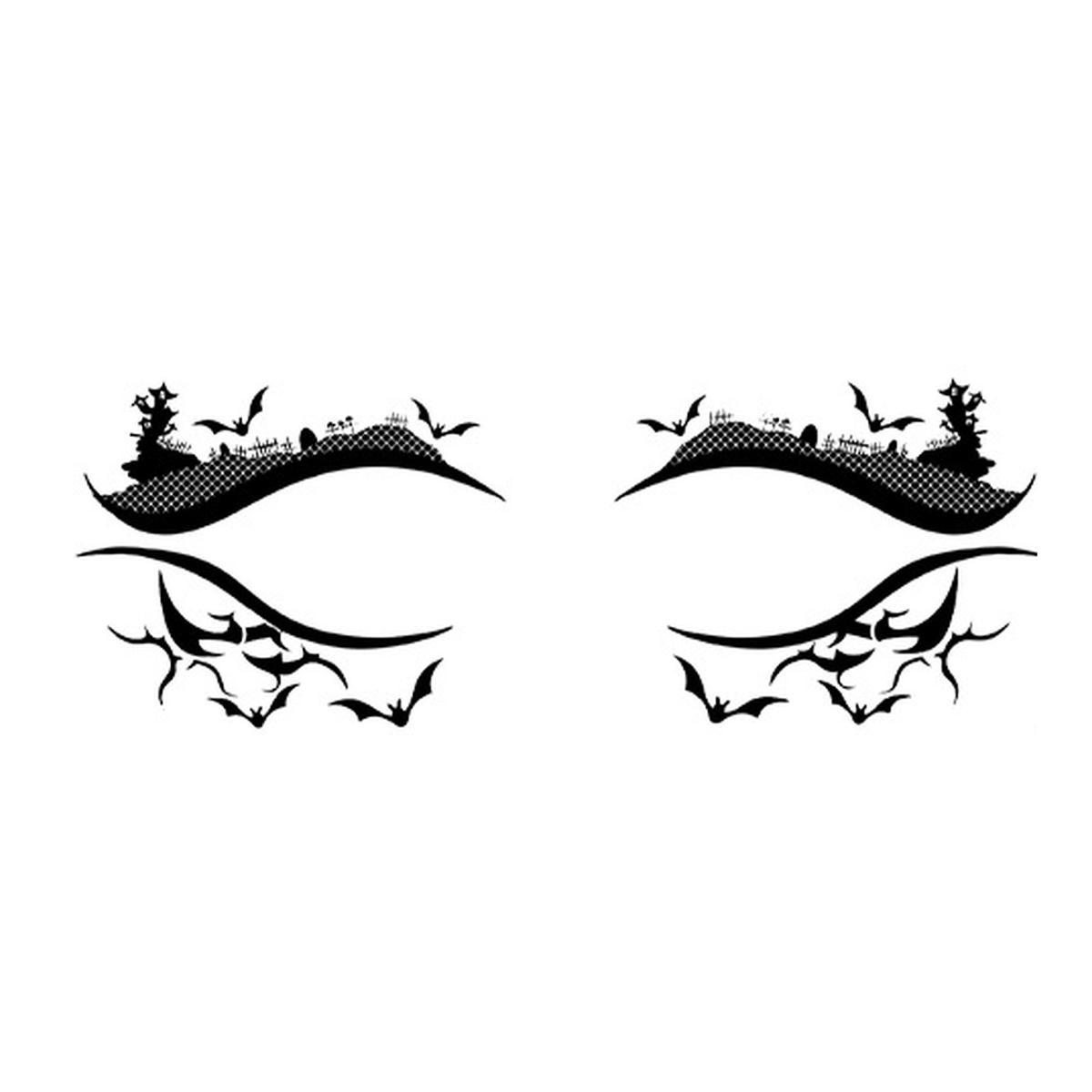 Graveyard Bats Halloween Eye Tattoo