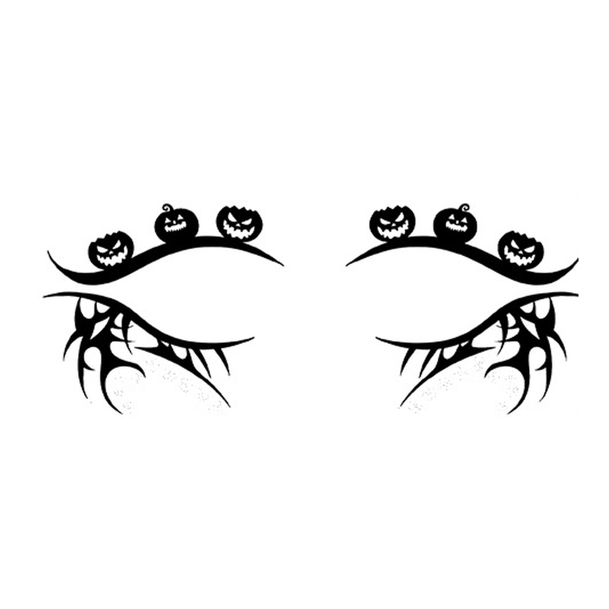 Pumpkin Face Halloween Eye Tattoo