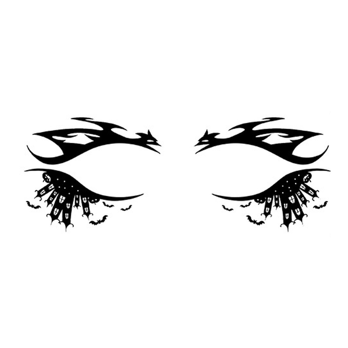 Cat Haunted House Halloween Eye Tattoo