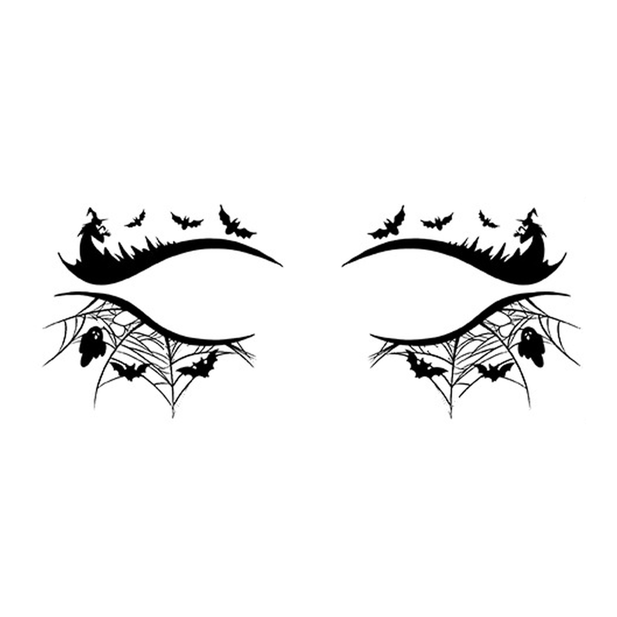 Ghost Bat Witch Hat Halloween Eye Tattoo