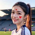 China Flag Heart Face Tattoos