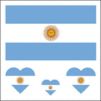 Argentina Flag Heart Face Tattoos