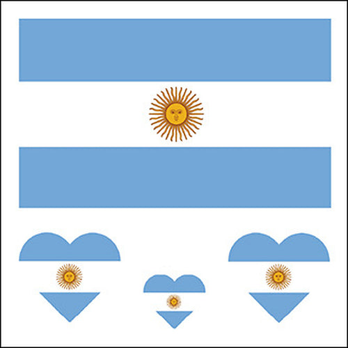 Argentina Flag Heart Face Tattoos