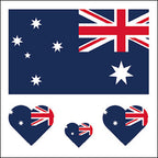 Australia Flag Heart Face Tattoos