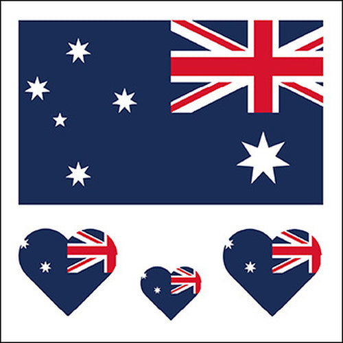 Australia Flag Heart Face Tattoos