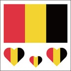 Belgium Flag Heart Face Tattoos