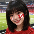 Canada Flag Heart Face Tattoos