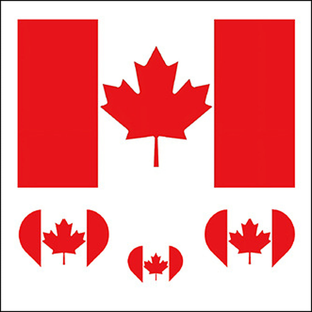 Canada Flag Heart Face Tattoos