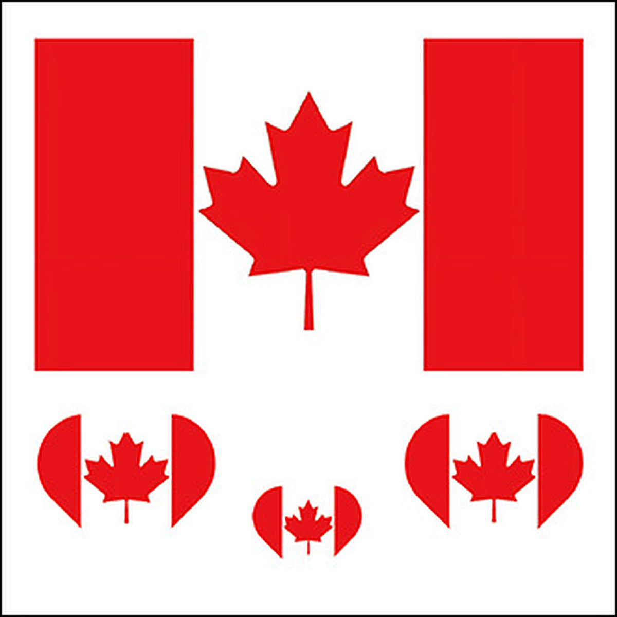 Canada Flag Heart Face Tattoos