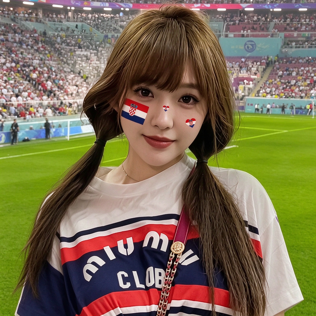 Croatia Flag Heart Face Tattoos