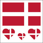 Denmark Flag Heart Face Tattoos