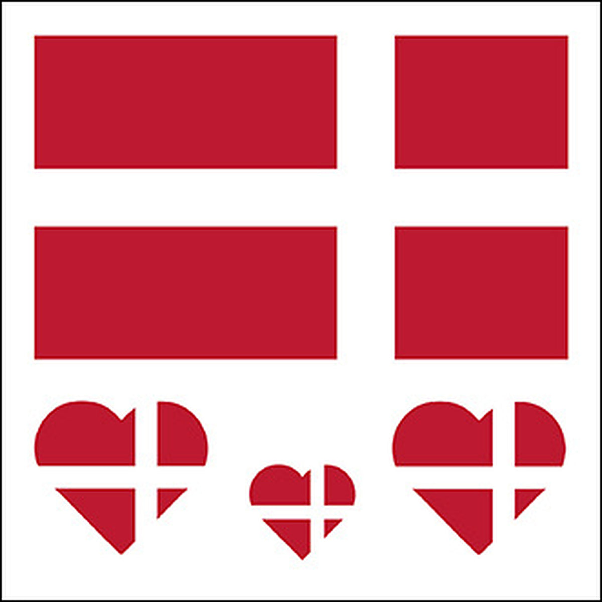 Denmark Flag Heart Face Tattoos