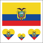 Ecuador Flag Heart Face Tattoos