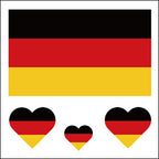 Germany Flag Heart Face Tattoos