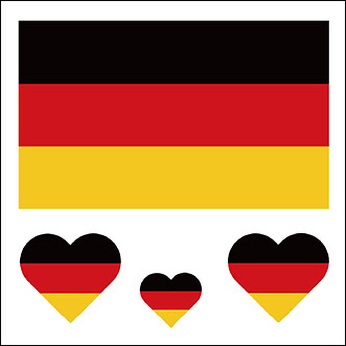 Germany Flag Heart Face Tattoos