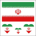 Iran Flag Heart Face Tattoos