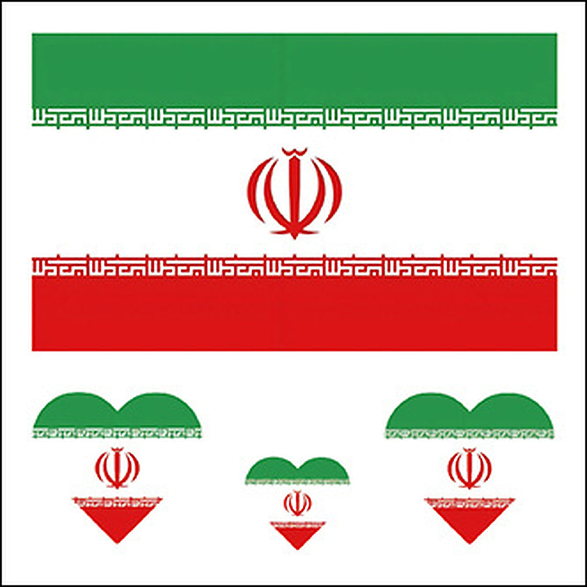 Iran Flag Heart Face Tattoos