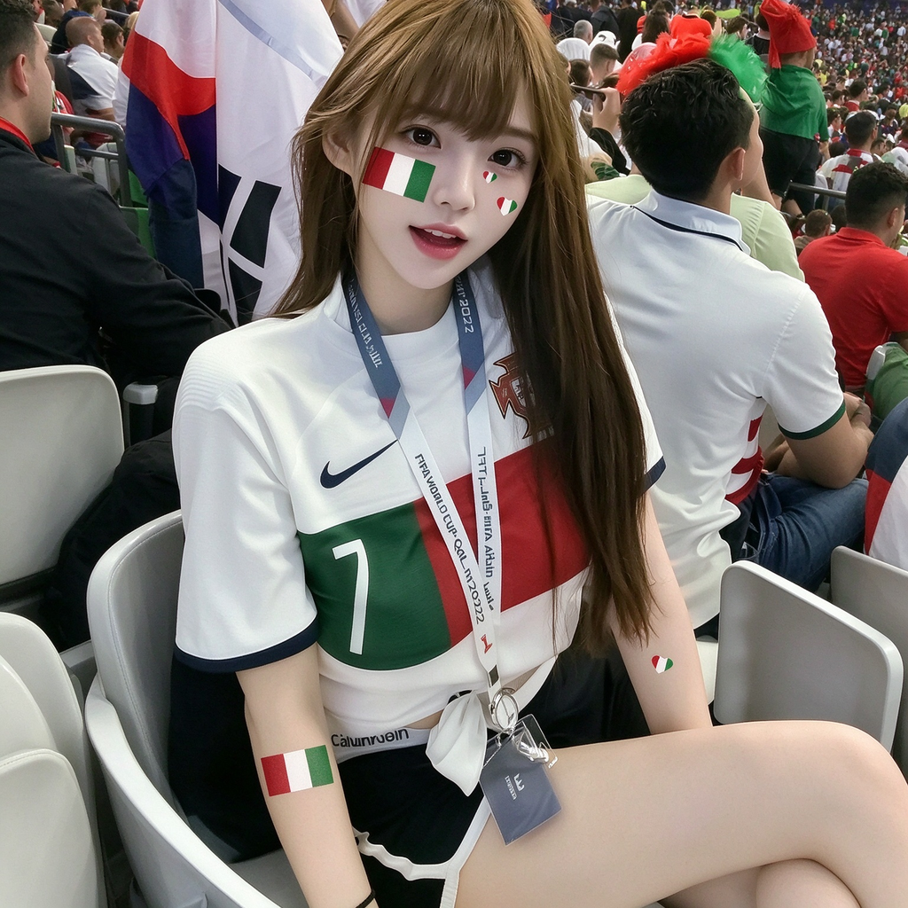 Italy Flag Face Tattoos