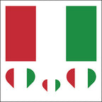 Italy Flag Face Tattoos