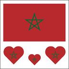 Morocco Flag Heart Face Tattoos
