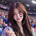 Netherlands Flag Heart Face Tattoos