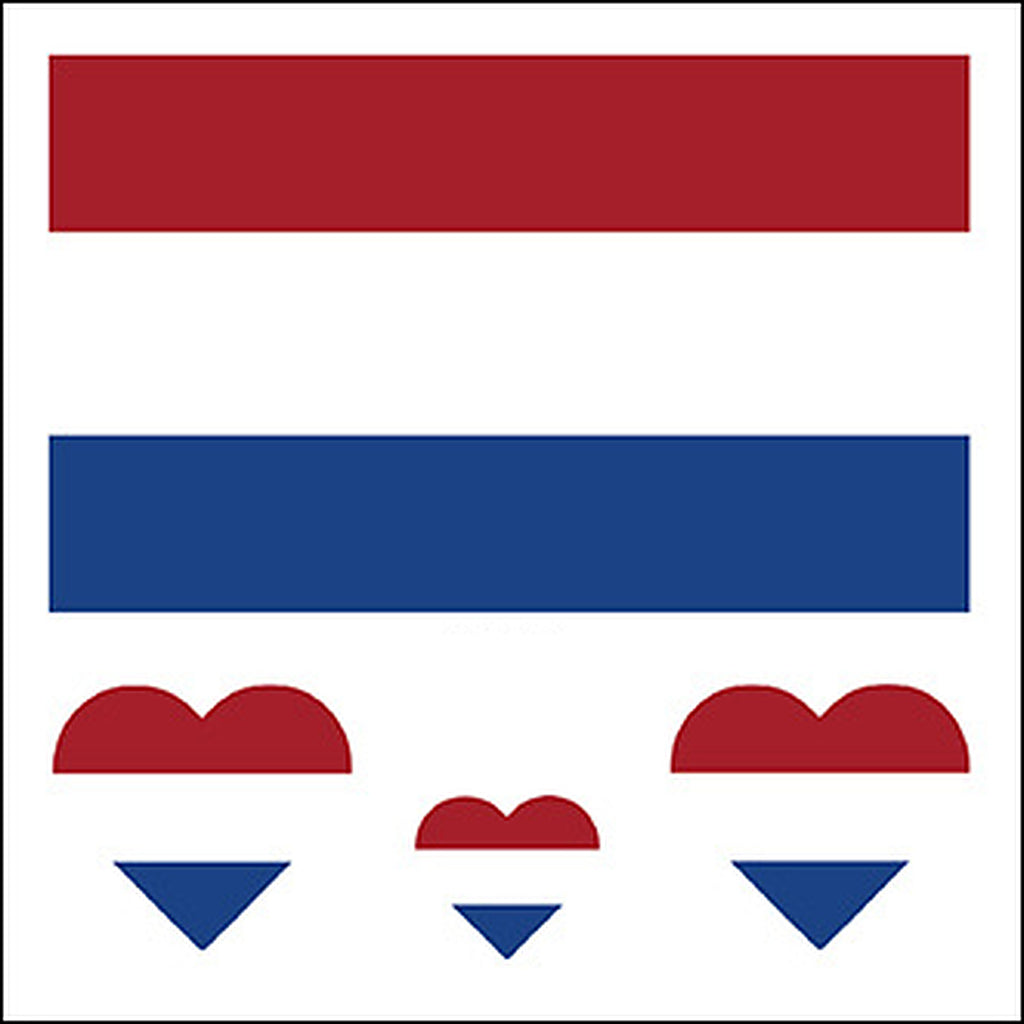 Netherlands Flag Heart Face Tattoos