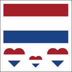 Netherlands Flag Heart Face Tattoos