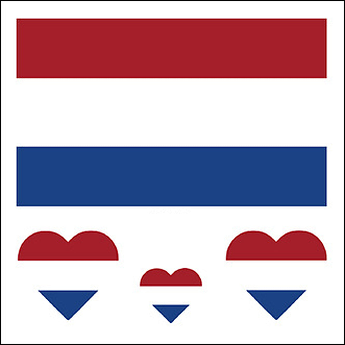 Netherlands Flag Heart Face Tattoos