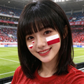Poland Flag Face Tattoos