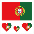 Portugal Flag Heart Face Tattoos