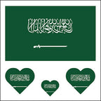 Saudi Arabia Flag Heart Face Tattoos