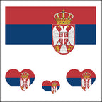 Serbia Flag Heart Face Tattoos