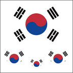 South Korea Flag Face Tattoos