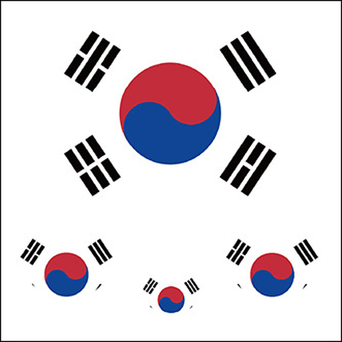 South Korea Flag Face Tattoos