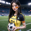 Spain Flag Heart Face Tattoos