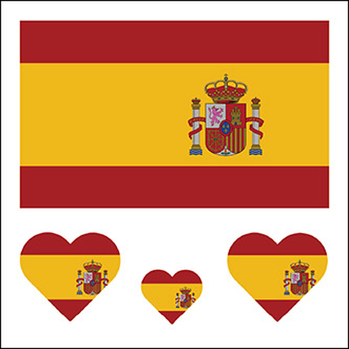 Spain Flag Heart Face Tattoos