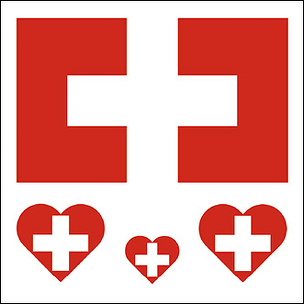 Switzerland Flag Heart Face Tattoos