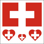 Switzerland Flag Heart Face Tattoos