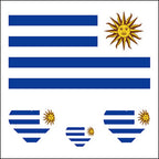 Uruguay Flag Heart Face Tattoos