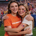 USA Flag Heart Face Tattoos