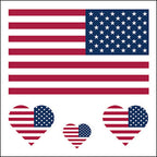 USA Flag Heart Face Tattoos