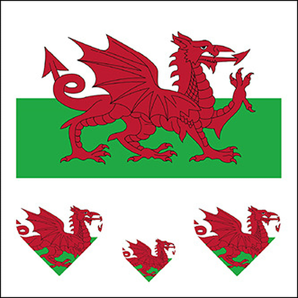 Wales Flag Heart Face Tattoos