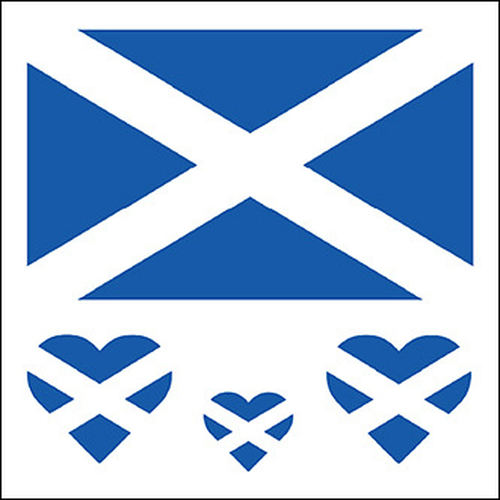 Scotland Flag Heart Face Tattoos