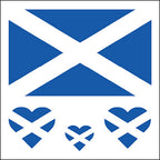 Scotland Flag Heart Face Tattoos
